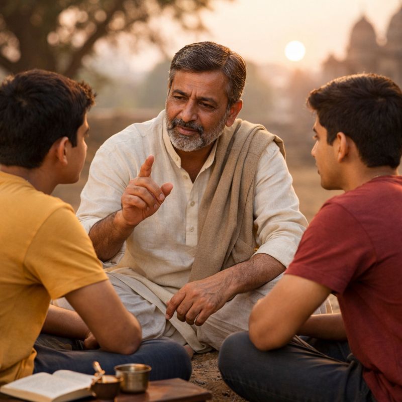 Father and sons deep coversation in Hindi Poem